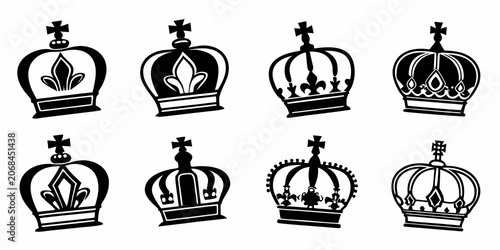 Konstfotografi Heraldic crown silhouettes collection for royal and luxury branding and logo des