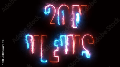 neon text for views on black background