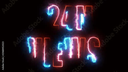 neon text for views on black background