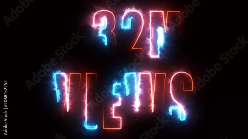 neon text for views on black background