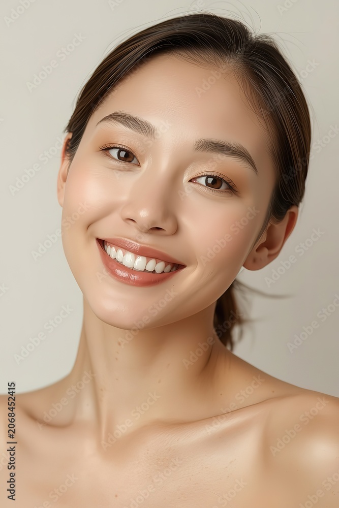 Obraz premium Beautiful young Asian woman with healthy glowing skin portrait.