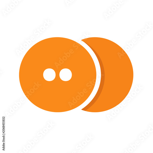 Orange Button Icon with Two Holes