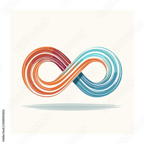 Abstract infinity symbol with colorful brush strokes
