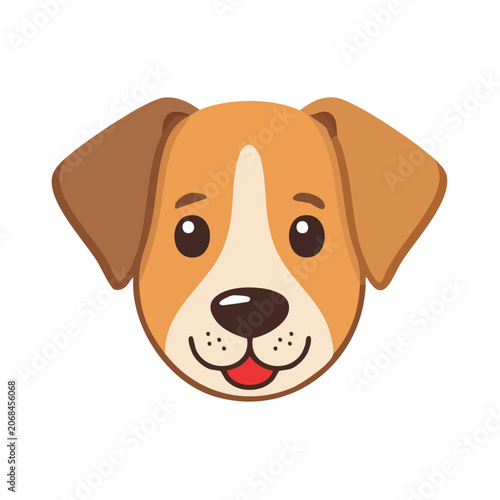 Cartoon Dog Face Vector Illustration