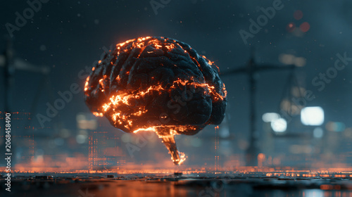 Fiery Brainstorm: A glowing...