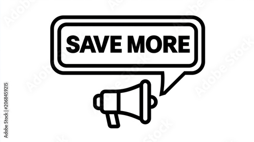 Save More Megaphone Icon: A...