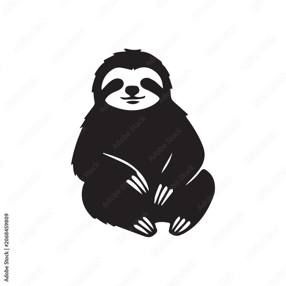 Obraz premium vector sloth silhouette