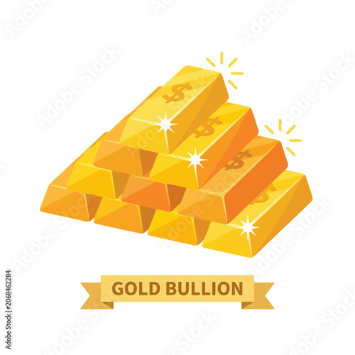 Stack of gold bars wealth treasure shiny metallic bullion pile