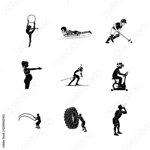 Winter Living and Outdoor Snow Silhouettes Winter Jacket Wearers Snow Shoveling and Icy Weather Graphics