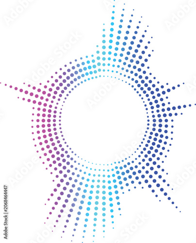 Abstract halftone circle equalizer and dot pattern vector background design wallpaper with geometric texture and modern abstract style