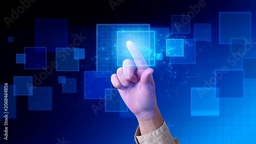 Hand interacting with digital interface