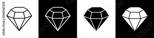 Foto Diamond black and white icon design concept