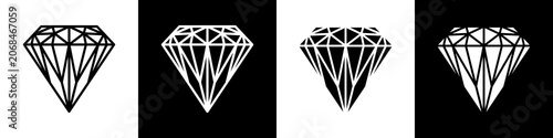 Canvastavla Diamond black and white icon design concept