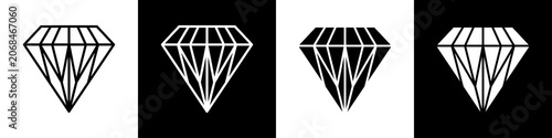 Foto Diamond black and white icon design concept