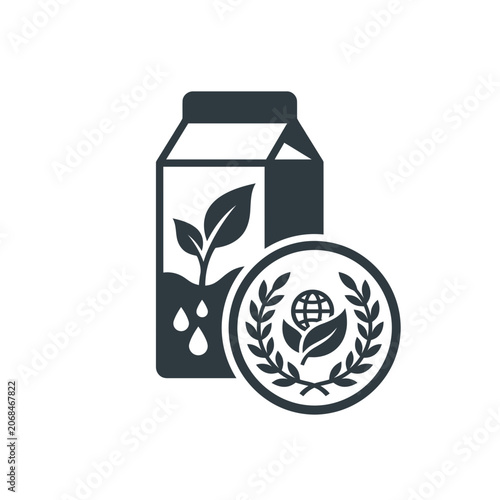 Eco friendly milk carton logo.