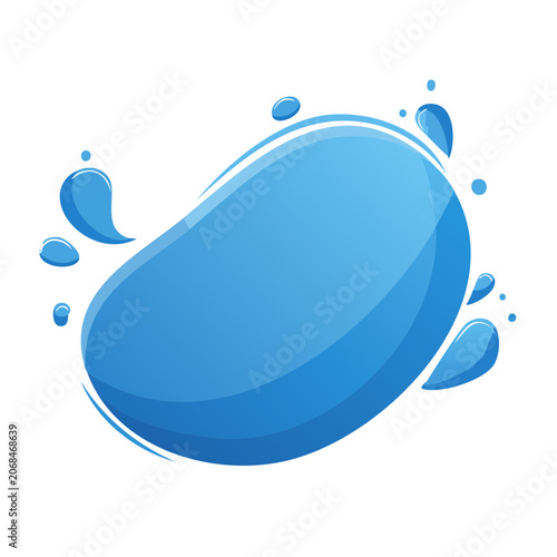 Blue water droplet splash illustration