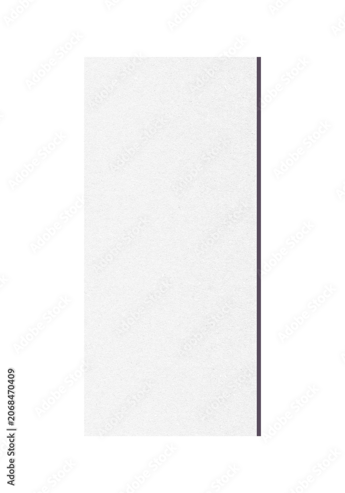 Fototapeta premium Simple white paper strip with dark edge isolated on transparent background for design