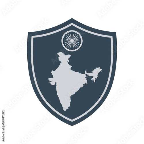 India Map Shield Logo Design.