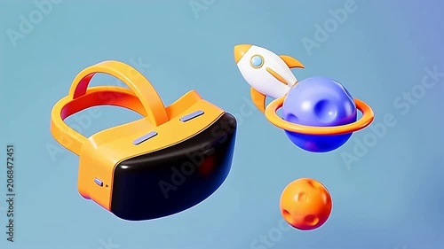 Virtual reality headset with space elements