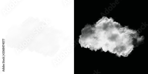 Quadro su tela Fluffy white cloud on transparent background
