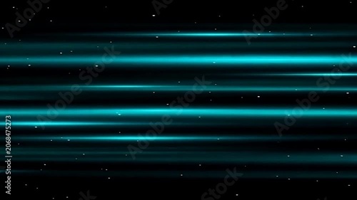 Abstract blue light streaks on black