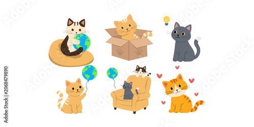 World Cat Day Illustration