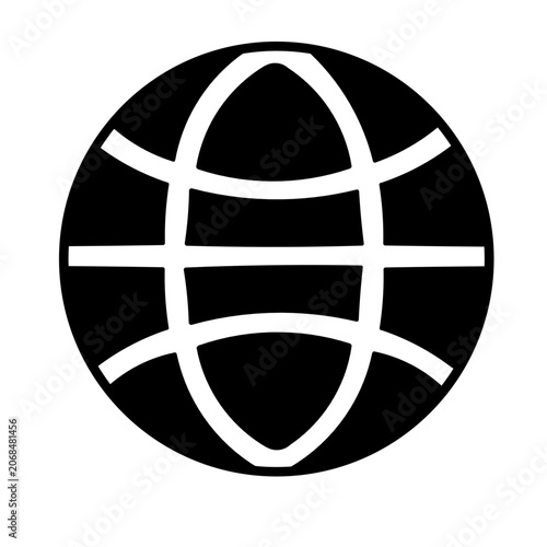 Black ball with abstracts line icon vector illustration