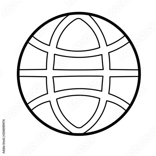 ball with abstracts line icon vector illustration