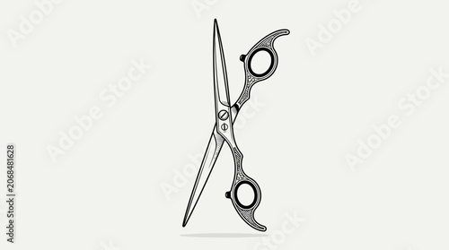 Vintage Hand-Drawn Barber Scissors Vector Illustration