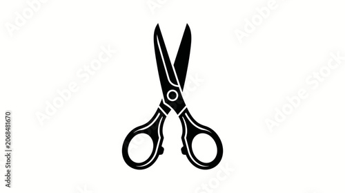 Open Scissors Silhouette Icon Vector