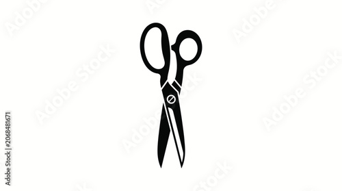 Minimal Black Sewing Scissors Icon