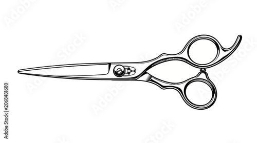 Professional Barber Hair Shears Vector Illustration