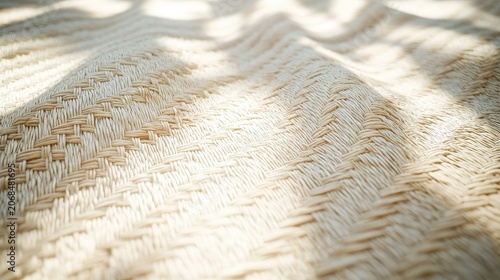 Natural abaca fiber woven texture background with intricate basket weave pattern soft natural lighting eco-friendly sustainable material for web design