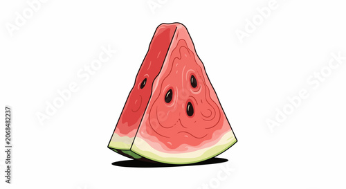 Cartoon illustration of a slice of watermelon
