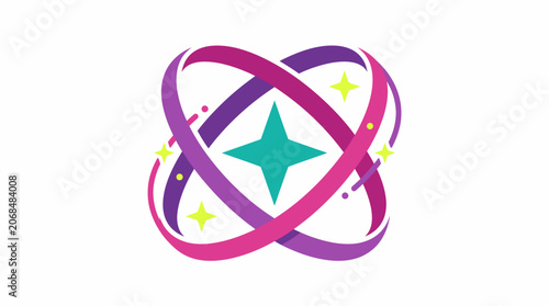 Abstract Star Orbital Ring Vector Illustration