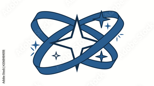 Sparkle Star with Orbital Rings Icon