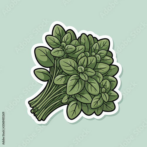Canvastavla Basil leaves bunch green herb.