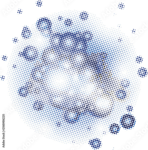 abstract vector background with color halftone, simple grunge grain , polka dots and noise pattern