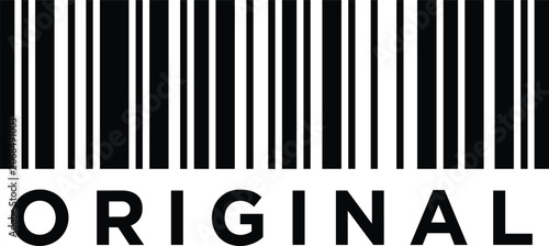 Foto Original Barcode Label Design with Authentic Product Identification Symbol for B