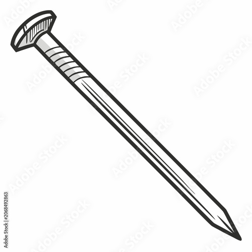 Vászonkép Single metal nail for construction and carpentry with hardware construction carp