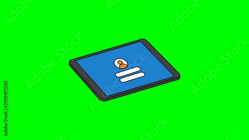tablet electronic device gadget with user profile login and password security safety animation HD 4K