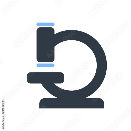 Microscope icon flat vector, laboratory research equipment symbol