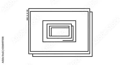 Abstract Geometric Overlapping Rectangles, Minimalist Design, Outline Art
