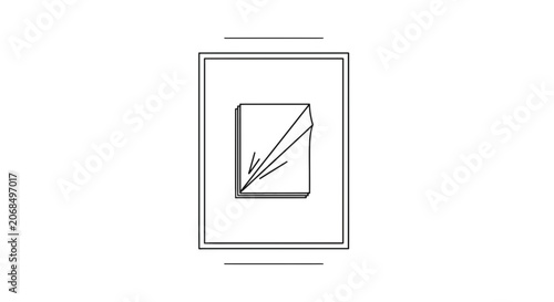 Abstract geometric origami paper fold with diagonal lines and shadow effect