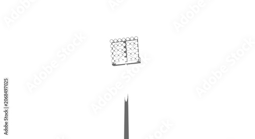 Abstract geometric pattern of interconnected circles and squares, minimalist design, clean white background