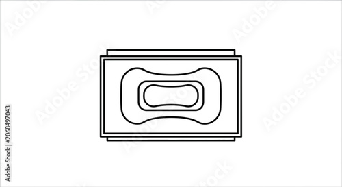 Abstract geometric pattern with concentric wavy lines inside a rectangle