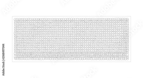 Abstract geometric pattern of interconnected circles, seamless texture background, monochrome design