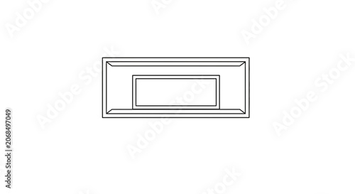 Abstract Geometric Rectangle Frame Outline, Minimalist Design Element, Clean Vector Art