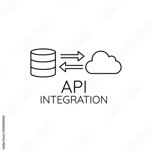 Canvas Print Data server and cloud computing synchronization icon with arrows representing bi