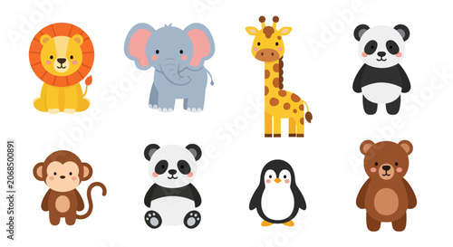 Photography Cute cartoon animal characters collection